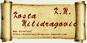 Kosta Milidragović vizit kartica